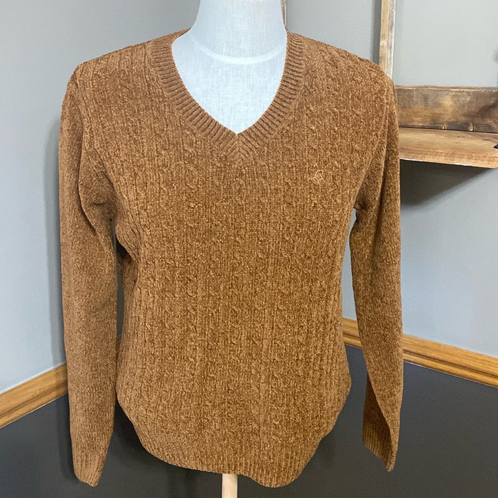 EP PRO Golf brown V-neck sweater size small